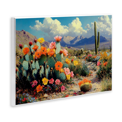 Plaque murale vibrante de cactus dans le désert, design par Franklyn Gregory