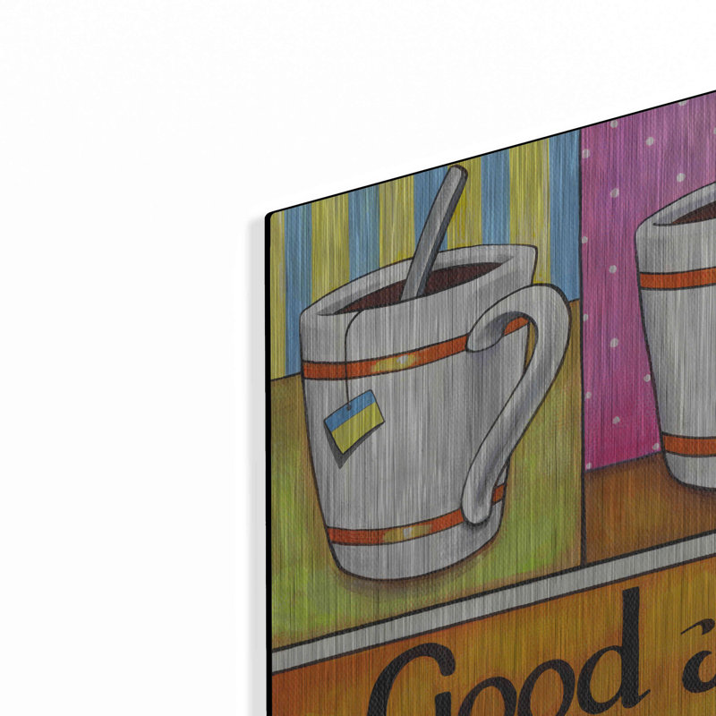 «Good Morning Cafe» par Cathy Horvath-Buchanan, art mural en métal, H 12 po x l 24 po