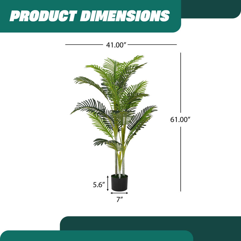 Palmier artificiel 61 "avec pot (ensemble de 2)