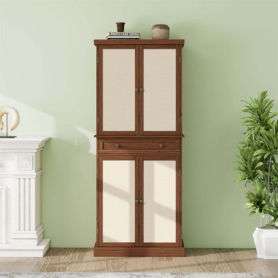 Armoire de rangement à 4 portes avec 1 tiroir et 4 tablettes réglables, durable et polyvalente