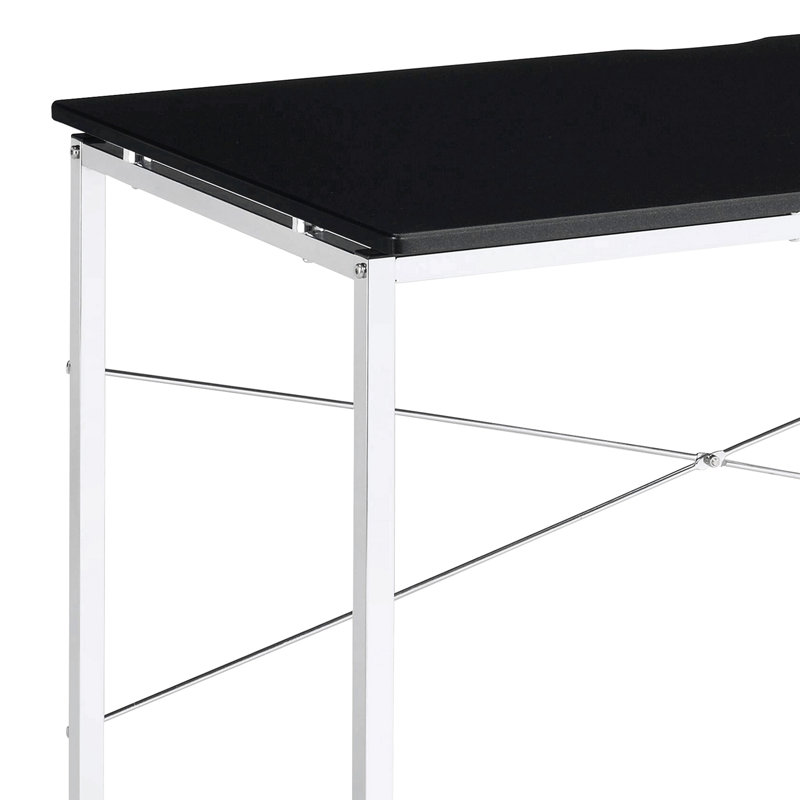 Tennos Chrome Finish Writing Desk, Black