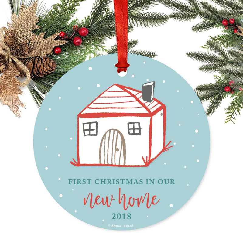 Ornement en forme de boule de Noël «First Christmas In Our New Home», Oui