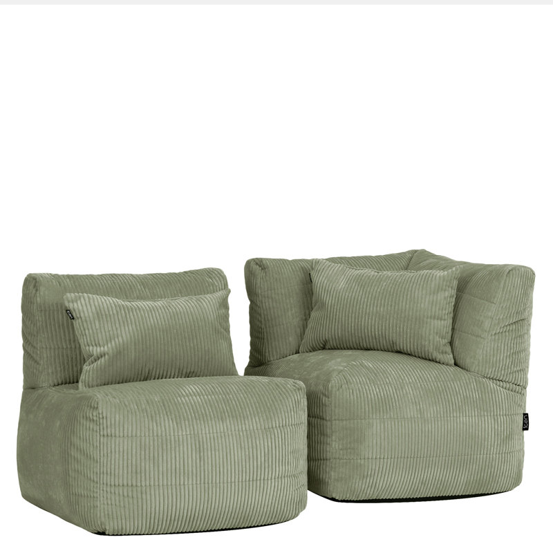 Corduroy Bean Bag Set, Sage Green