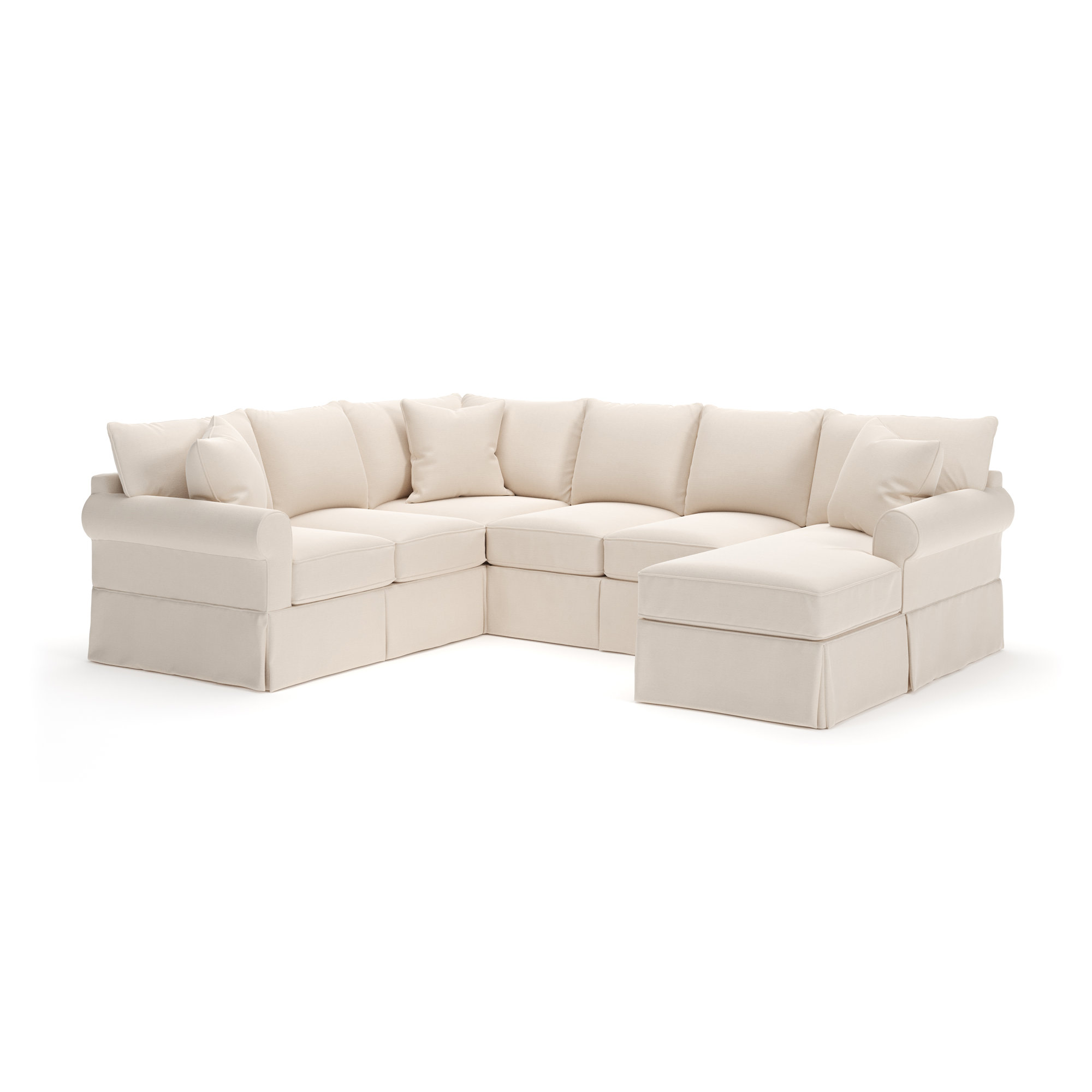 Amari Upholstered U-Sectional, Canvas Canvas Sunbrella® Canvas, Right Hand Facing
