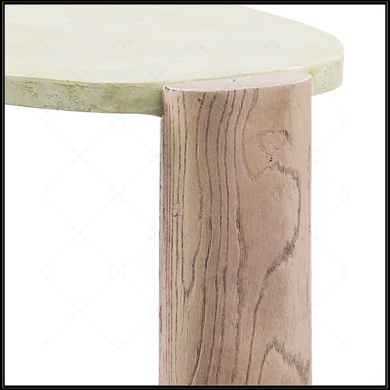 Table basse oblongue gris et chêne patiné