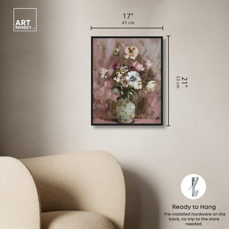 Chiaroscuro Flora II Canvas Gothic Botanicals by Art Remedy, Black Floater Frame, 21" H x 17" W