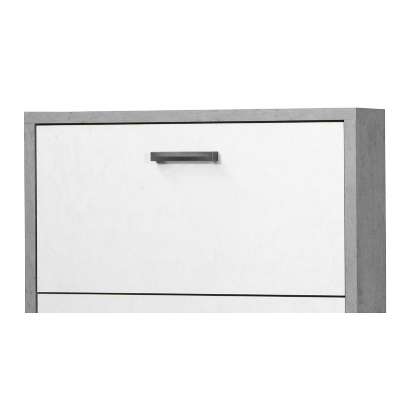 9 Pair Flip Down Shoe Storage, Oxide/White Concrete