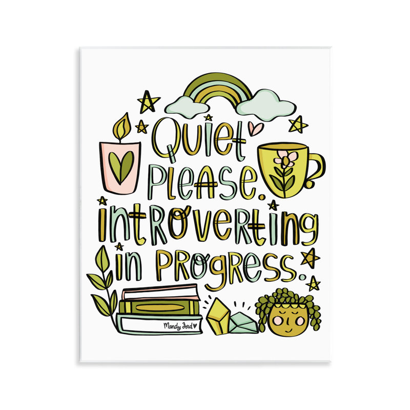 Introverting In Progress, plaque murale, design par Mandy Ford Art + Illustration
