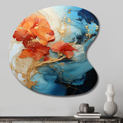 Dereham - Fractals Irregular Shape Large Metal Wall Art, Modern Asymmetrical Metal Art Print
