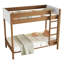Lit superposé simple au-dessus de simple en bois massif Keeson avec tête et pied de lit en tissu molletonné Teddy