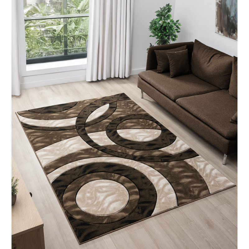 Heriberto Collection Abstract Geometric Area Rug, Rectangle 5'3" x 7'3"