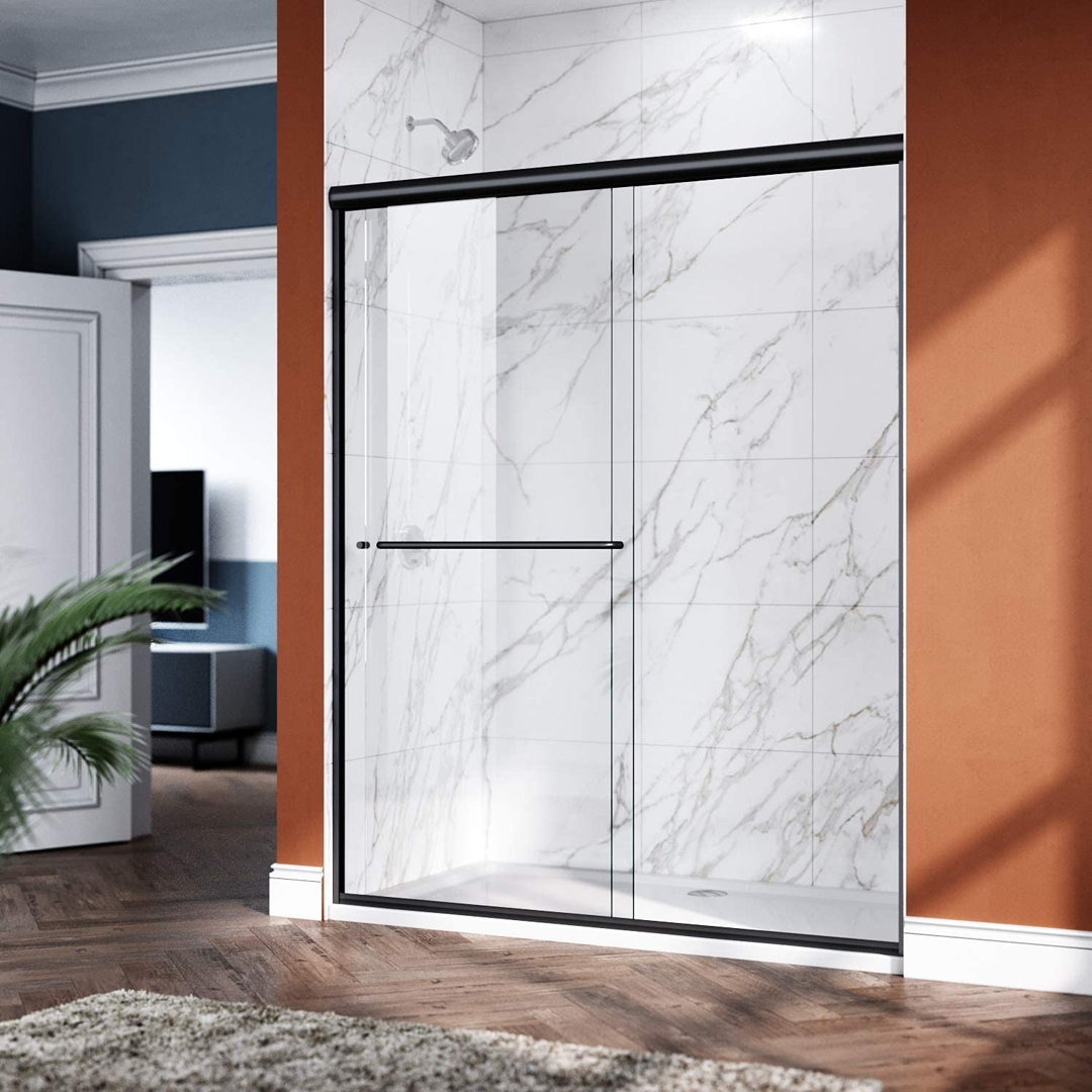 60'' X 72'' Bypass Double Sliding Shower Doors,1/4inch Clear Glass Brushed Nickel Shower Enclosure Waterpar