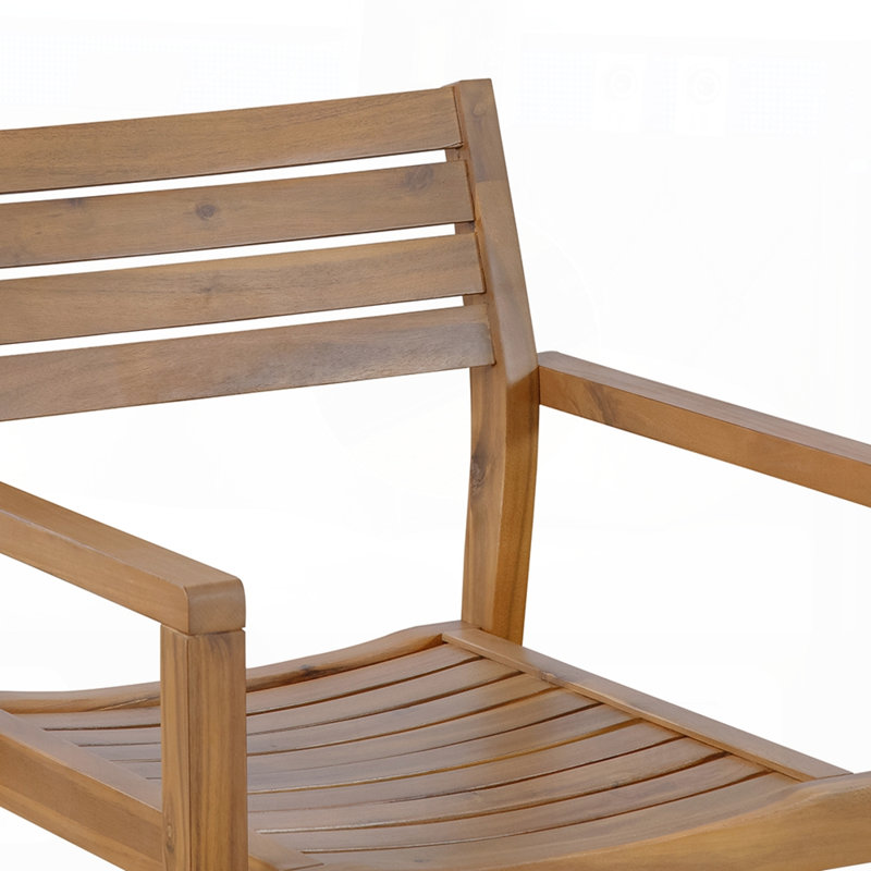 Ensemble repas 5 pièces pour l'extérieur avec 4 chaises en bois d'acacia et table ronde de 47,2 pouces, idéal pour les patios, les jardins, les bords de piscine et l'intérieur