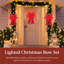 Set Of 3 Pre-Lit Christmas Bows, Indoor/Outdoor LED Holiday Decor W/ 8 Light Functions - Red