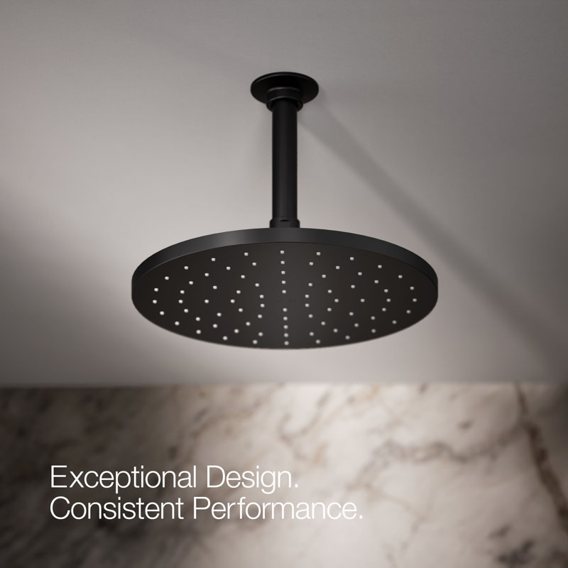Contemporary Multi Function Rain Shower Head, Matte Black, 1.75 GPM, Square