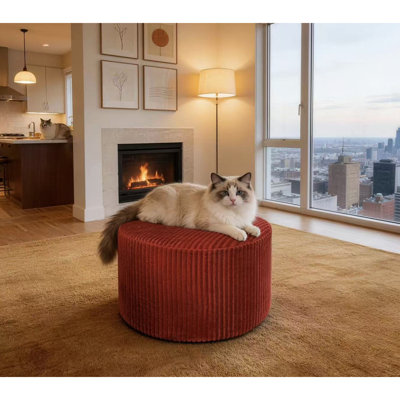 Revêtement en velours côtelé rouge, complètement comprimé, sans assemblage, peut être utilisé comme siège supplémentaire ou addition, compact dans les petits espaces