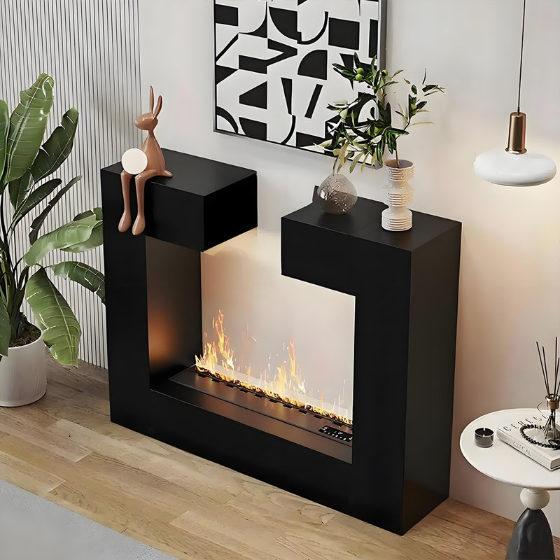 Humidificateur électrique pour cheminée 55,12 po, H 35,43 po x l 55,12 po x P 12,6 po, Noir