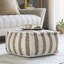 Henrietta Woven Striped Square Pouf