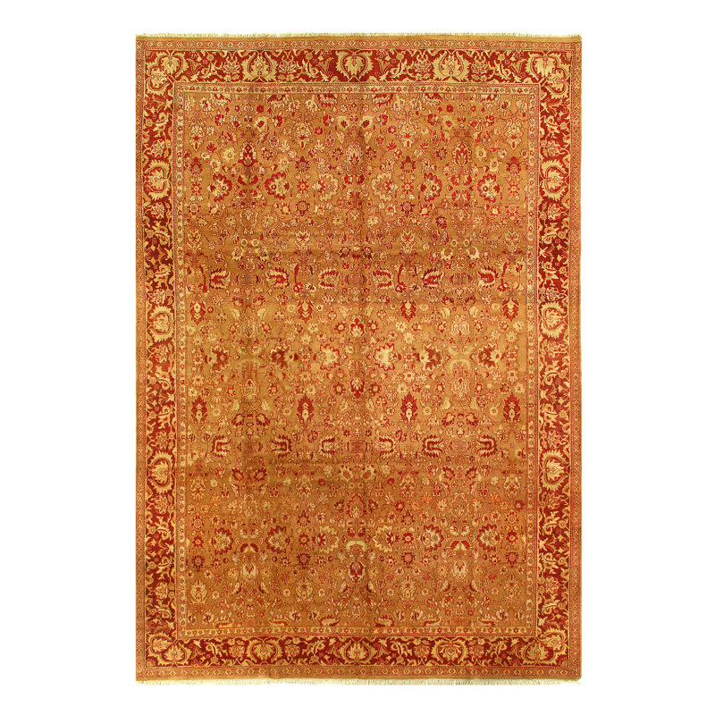 Agra Wool Oriental Area Rug in Brown/Red