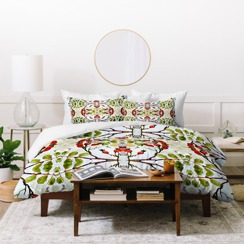 Ensemble de housse de couette ginette fine art rose hips et abeilles, Housse de couette pour lit simple + 1 taie d'oreil