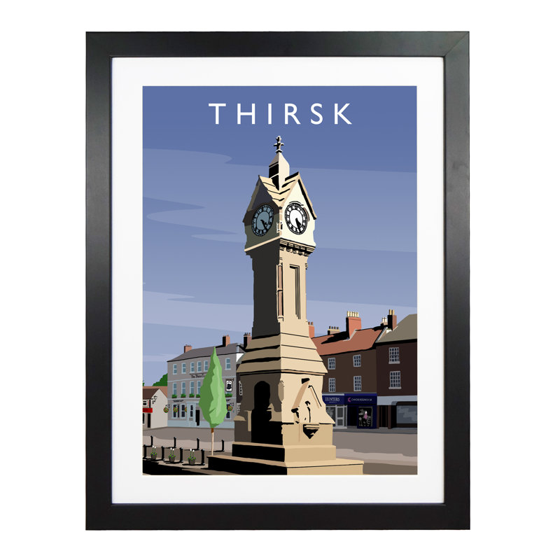 Thirsk 2 Portrait - Print, 50cm H x 40cm W x 3cm D, Black Framed