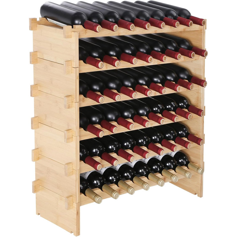6-Tier 48 Bottles Stackable Modular Wine Rack