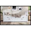 Lit plateforme simple avec tiroirs et lit gigogne, lit de jour en bois massif, sans sommier, blanc