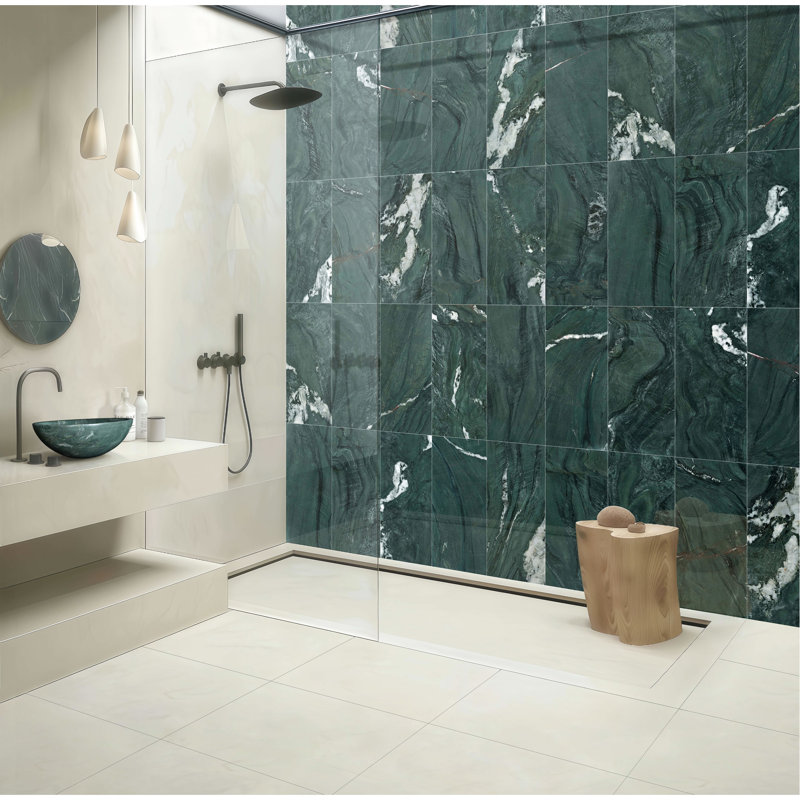 Lavabo en marbre naturel 400 x 150 mm, marbre véritable, finition polie, trou pré-percé, style traditionnel américain, pièce unique, finition luxueuse