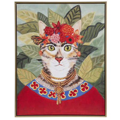 Art mural encadré sur toile Bohemian Cat in Forest