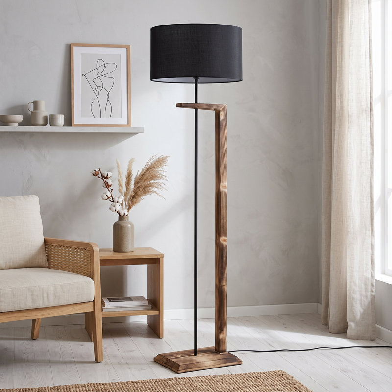 Lampe sur pied à abat-jour tambour Aura