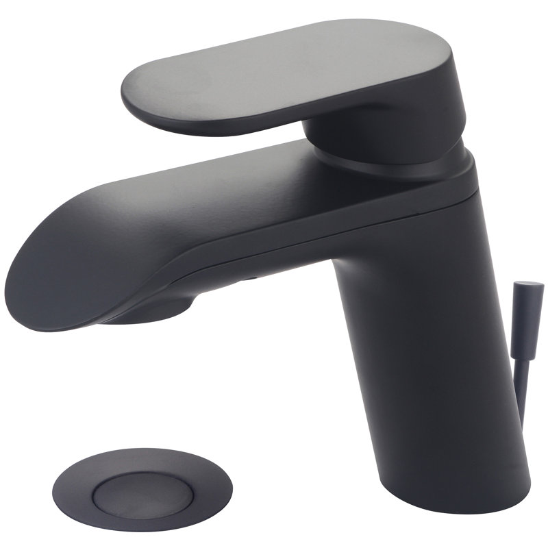 I1 Single-handle Bathroom Faucet with Drain Assembly, Matte Black