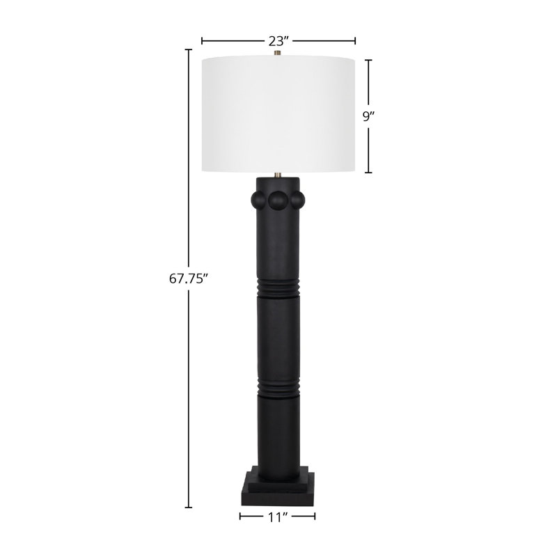 Ineda 72'' Black Column Floor Lamp