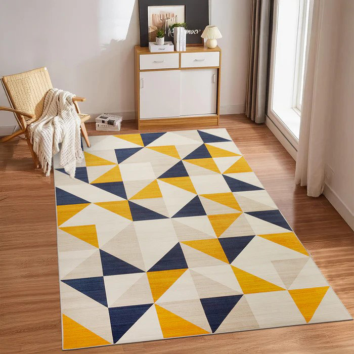 Demetriona Washable Abstract Area Rug – Low-Pile, Non-Slip, Stain-Resistant, Runner 80 x 300 cm