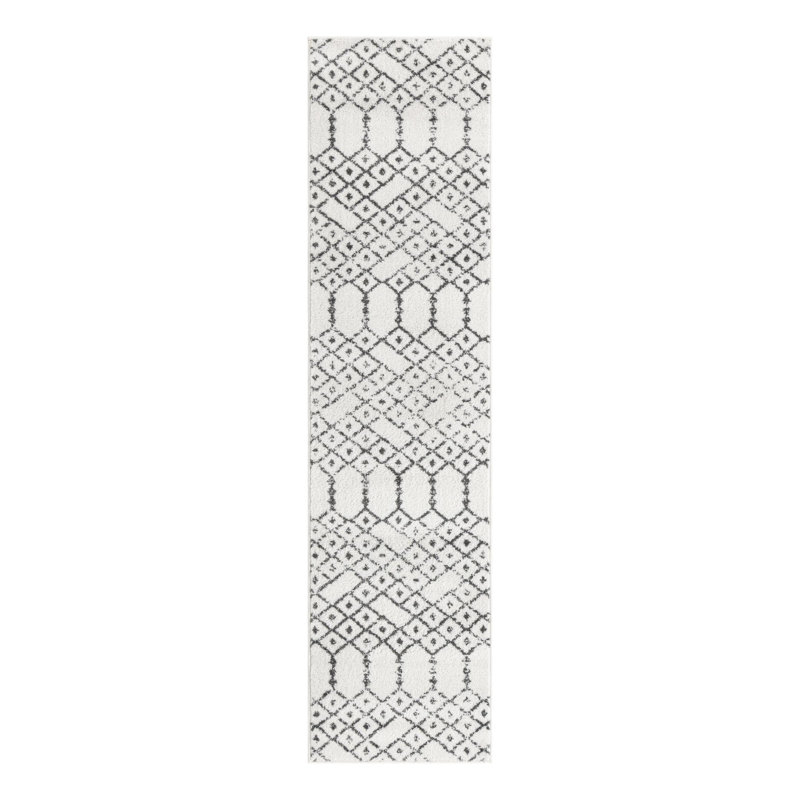Isaiu ivoire / noir Julienne, Tapis de couloir 2 pi x 8 pi