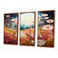 «Blossoming Spring Flowers Magical Full Moon», ensemble de décoration murale prairie-227761351-227761344