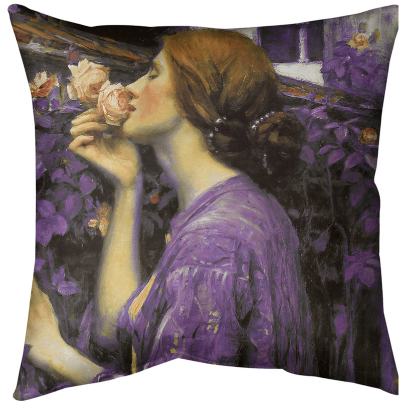 Housse de coussin My Sweet Rose, 14 po x 14 po, Mauve, Polyester filé