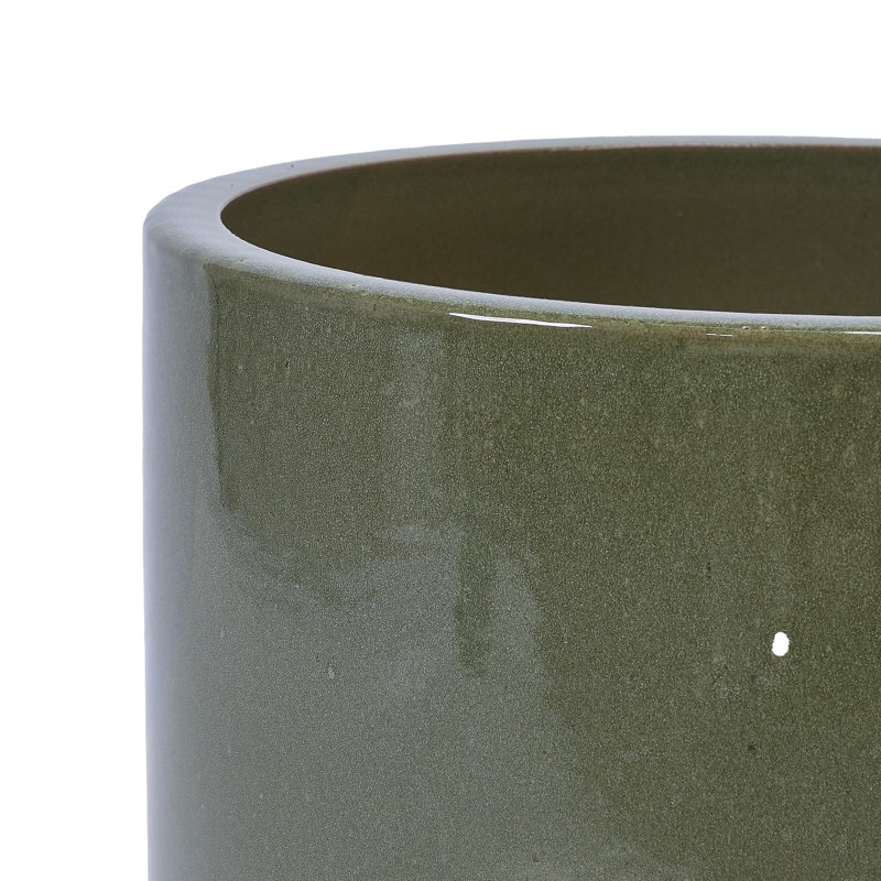 Ensemble de 3 pots à fleurs en céramique faits à la main avec piédestal et trous de drainage