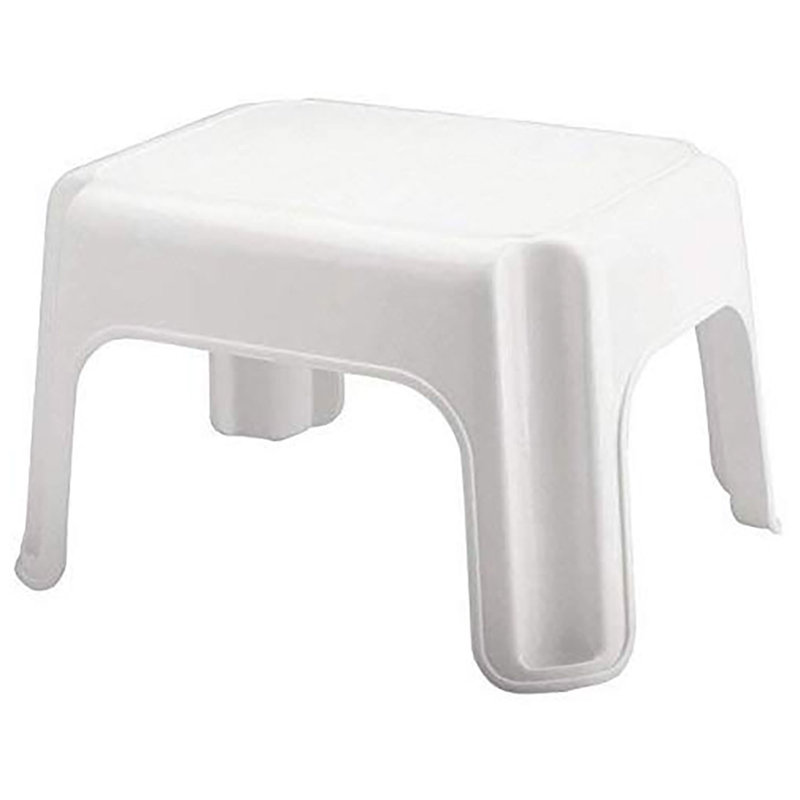 Petit tabouret robuste en plastique de la famille Roughneck de Rubbermaid, blanc