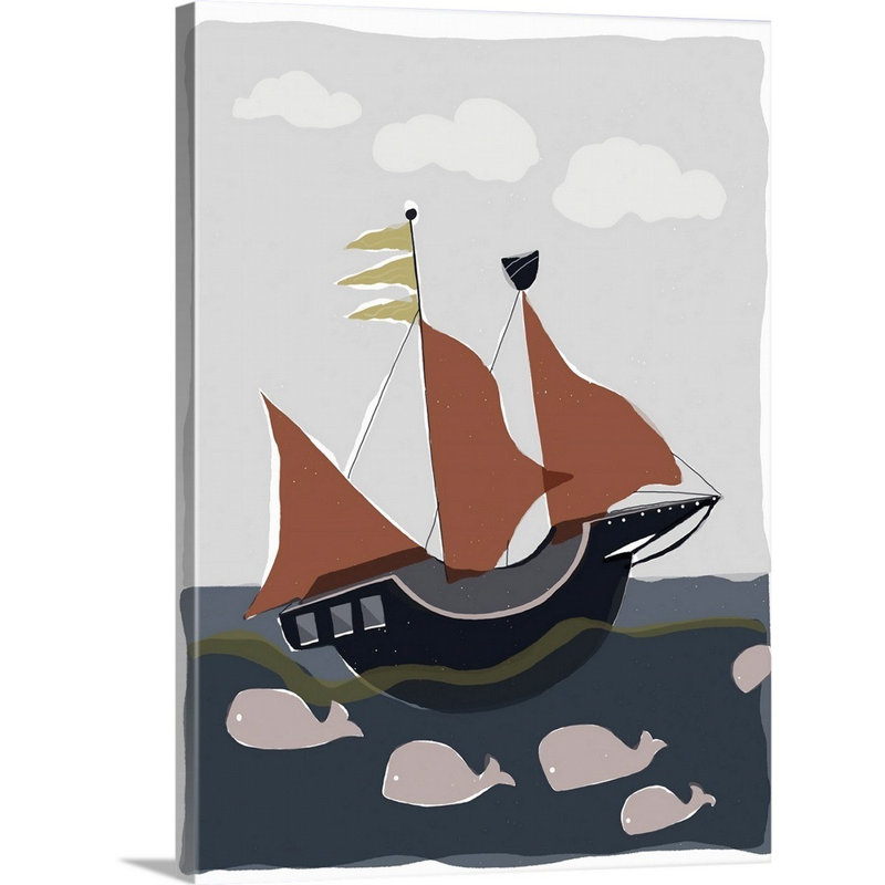Art sur toile ahoy ii Sikes, H 24 po x l 18 po x P 1,25 po, Toile tendue