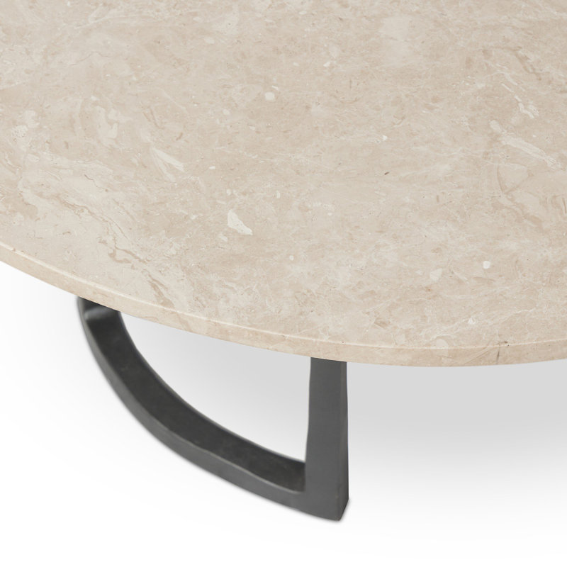Axtell Coffee Table- Small-Lunar Marble, 15" H x 30" L x 30" W