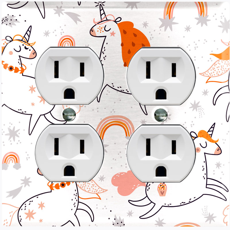 Patterned 2 - Gang Toggle Light Switch Standard Wall Plate