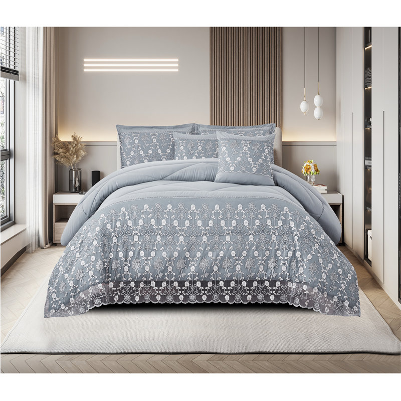 Ensemble de courtepointe 3 pièces à garniture en dentelle rétro, élégant couvre-lit brodé de style européen avec 2 taies décoratives, couvre-lit en microfibre adapté aux animaux de compagnie