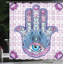 Ensemble de rideau de douche ethnique et crochets-44198117