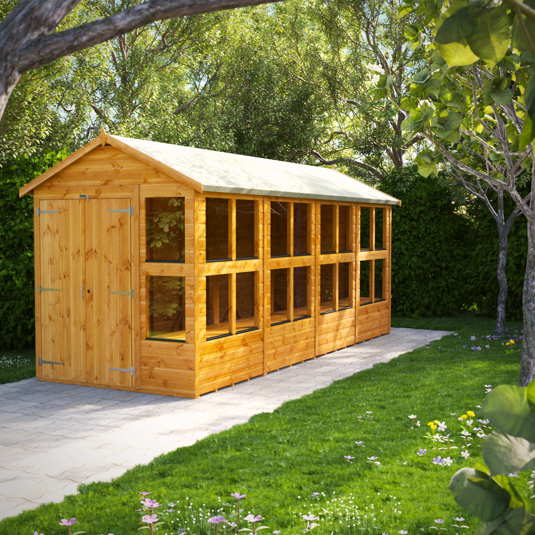 Powersheds 16 x 6ft Timber Tongue & Groove Potting Shed, Double Doors