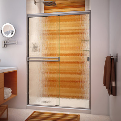 46" W x 70" H Bypass Semi-Frameless Shower Door
