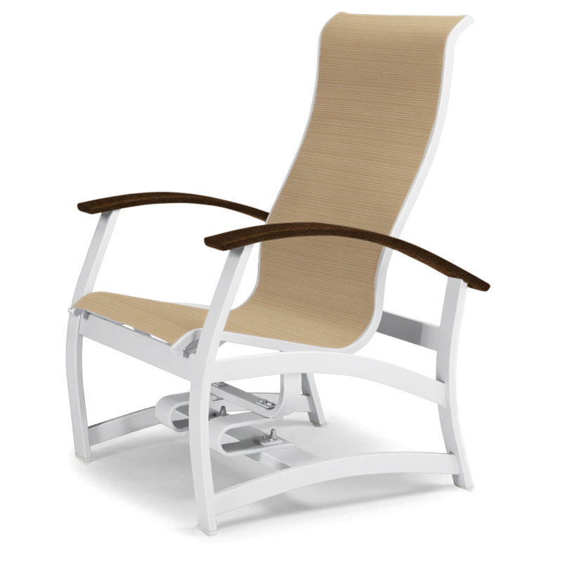 Askar Swivel Powder Coated Aluminum Outdoor Lounge Chair, Atlantis Royal Blue Sunbrella®, Kona P10, Gloss White