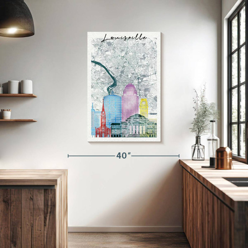 Carte de la ville d'Aliaz Louisville, H 39 po x l 26 po