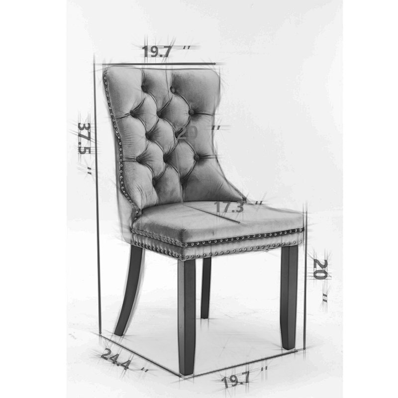 Chaise d'appoint rembourrée en velours Giambattista