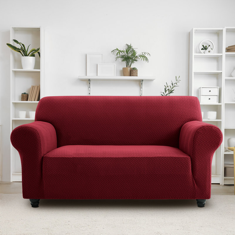 Durable Spandex Stretch Sofa Cover - Jacquard Pattern Sofa Slipcover & Furniture Protector, 179cm H x 224cm W - (2 Seater)