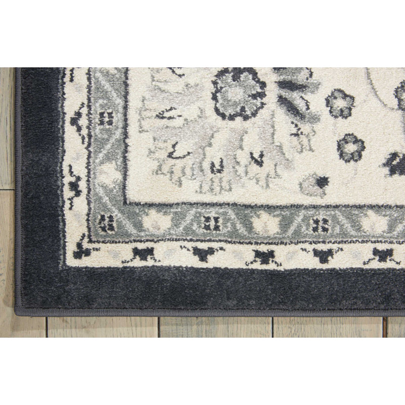 Tapis oriental gris anthracite Lamarche, Rectangle 3 pi 9 po x 5 pi 9 po